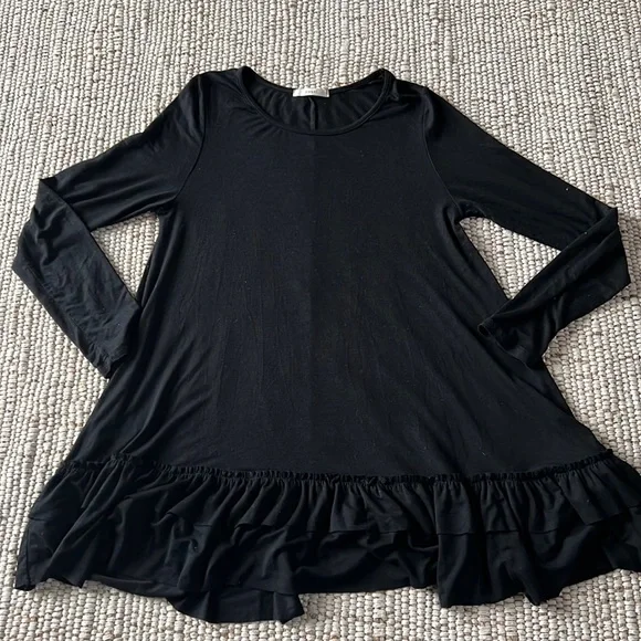 Black Ruffled Tunic - Picture 1 of 2
